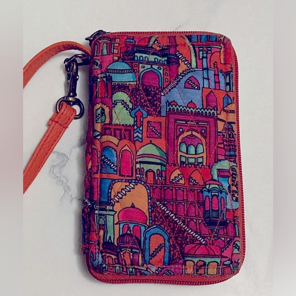 Vintage Temple Cultural Building Vibrant Zip Up Wallet Wristlet! - Picture 2 of 4